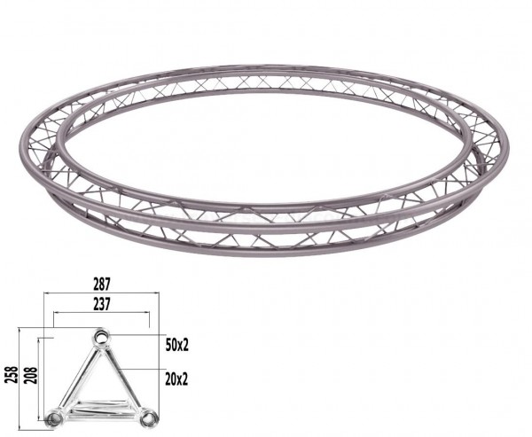Traversen Kreis aus T290-3 mit einem Durchmesser von 300cm